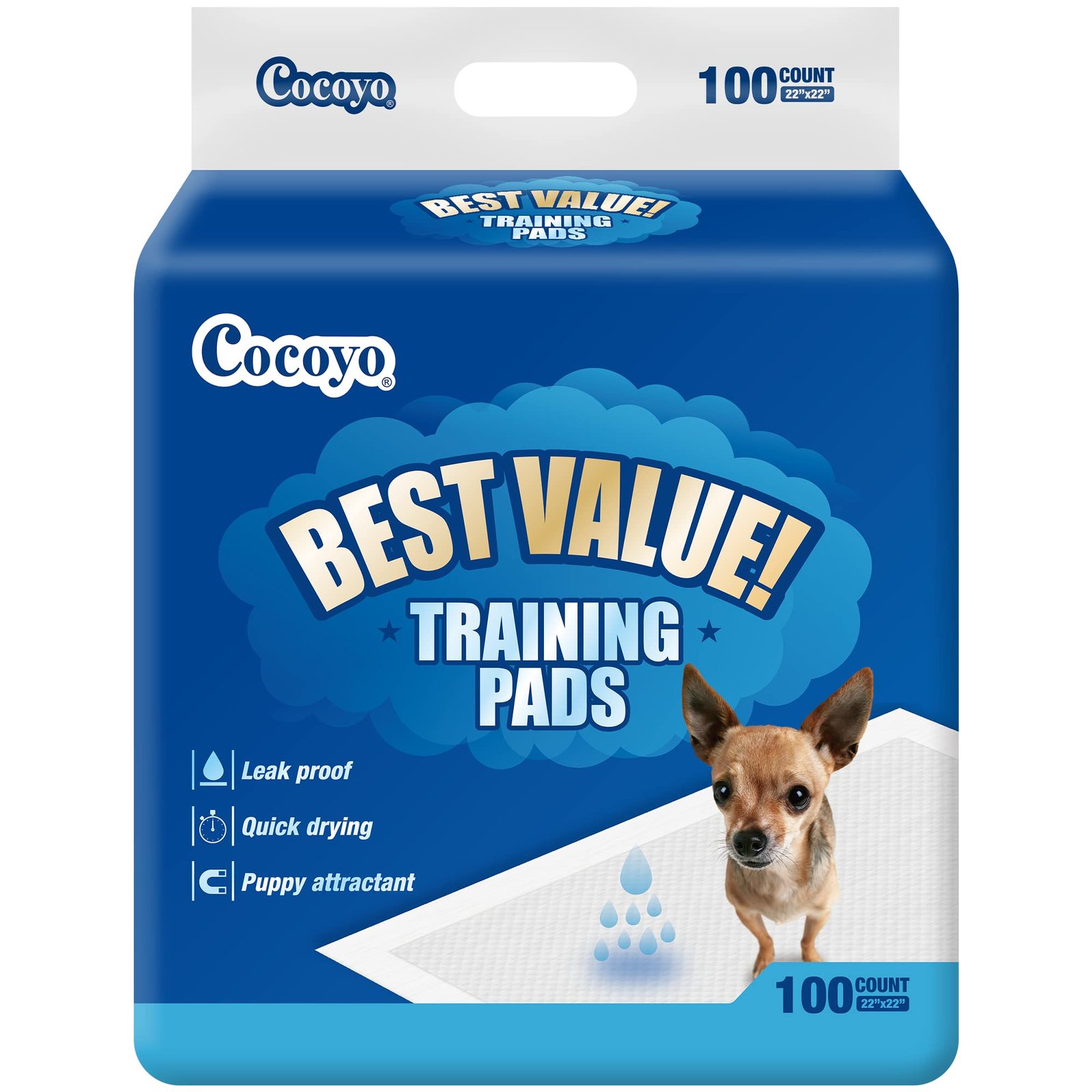 Version 1.0.0 COCOYO Best Value Training Pads, 22" by 22", 100Count - Image 1